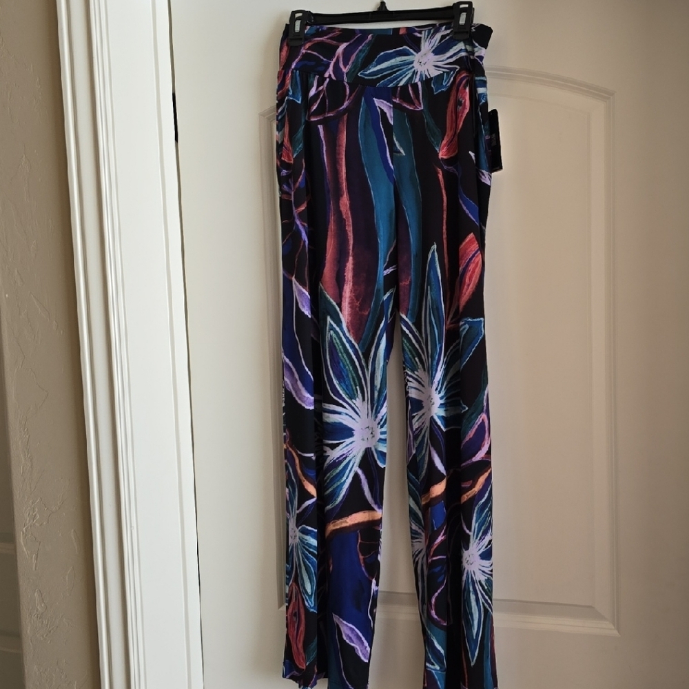 NWT CLARA SUNWOO Multicolor Floral Flowy Pants Large/14